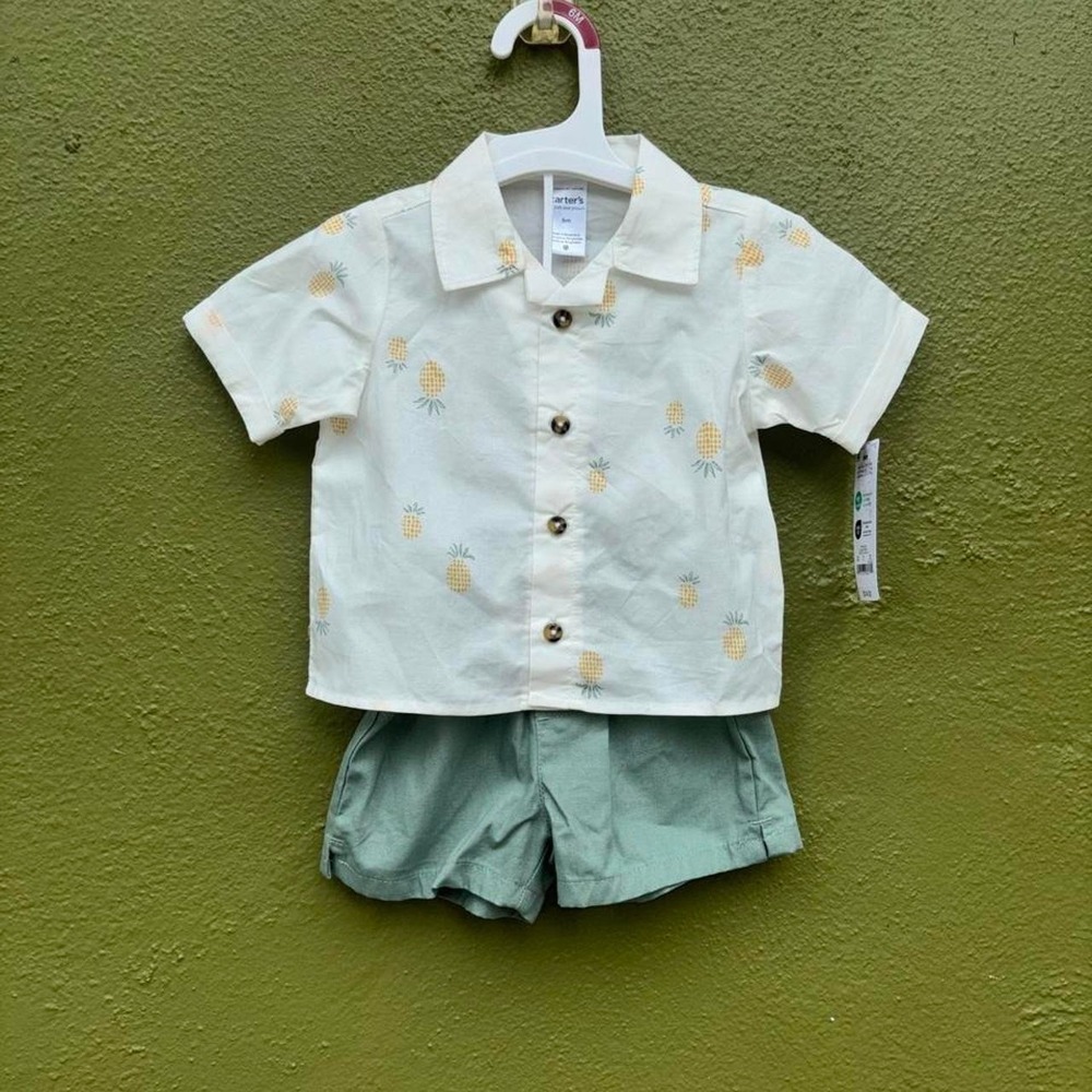 Baby Boy Set New 6M - Carter's Shortsleeves Button Up & shorts NWT Baby Fashion